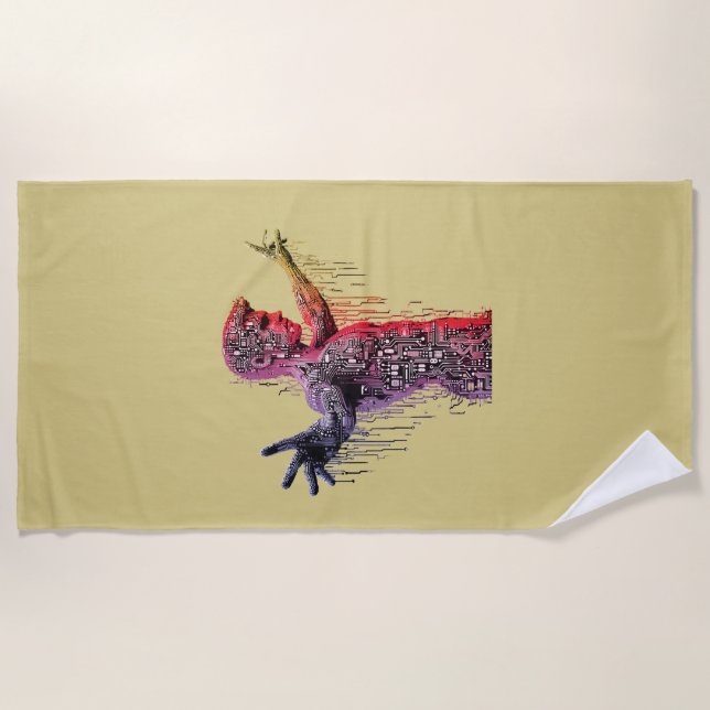 Toalla De Playa Ciber humano (Anverso)