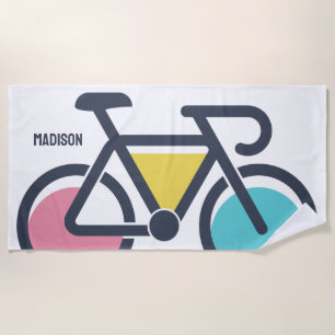 Toalla De Playa Ciclismo de nombre personalizado