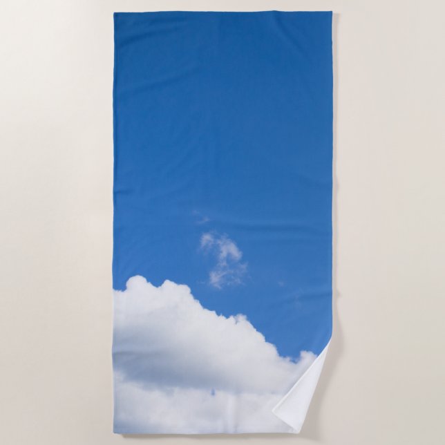 Toalla De Playa Cielo azul con nubes (Anverso)