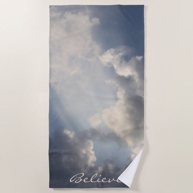 Toalla De Playa Cielo azul inspirador (Anverso)