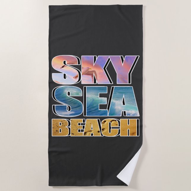 Toalla De Playa cielo, mar, playa (Anverso)