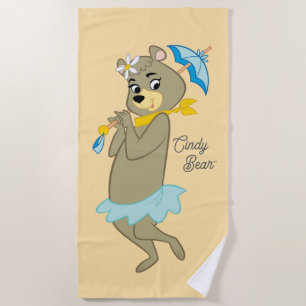 Toalla De Playa Cindy Bear Holding Parasol