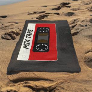Toalla De Playa Cinta de mezcla roja - Regalo inspirado en retro d