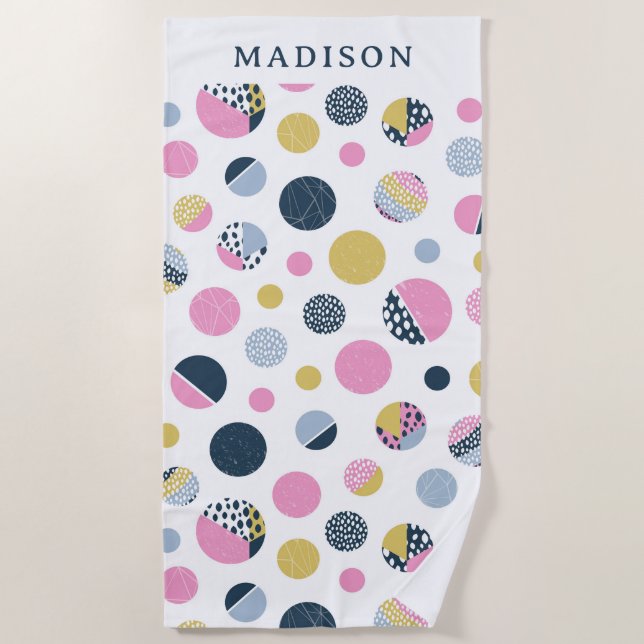 Toalla De Playa Círculos coloridos (Anverso)