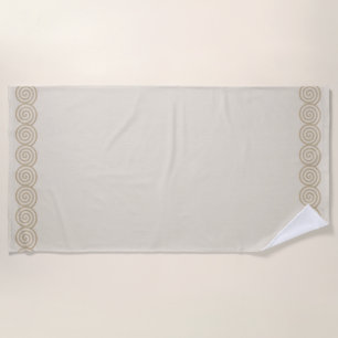 Toalla De Playa Círculos espirales abstractos en beige de arena cl