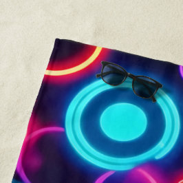 Toalla De Playa Círculos neones: un festival visual vibrante
