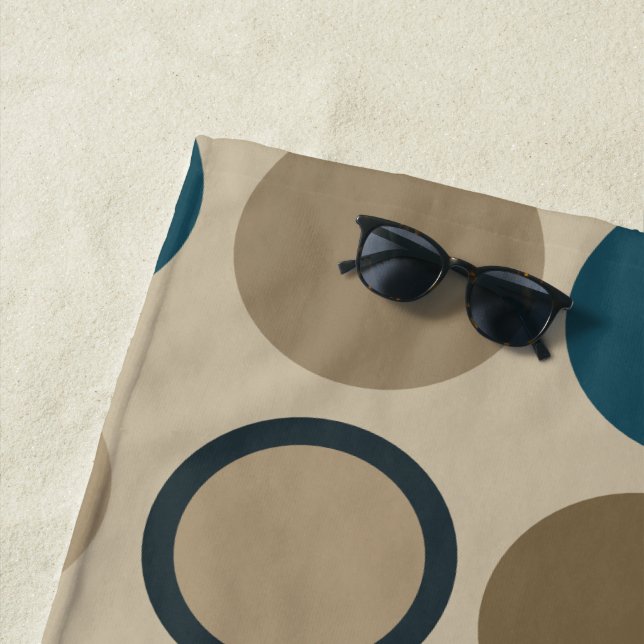 Toalla De Playa Círculos verde azulados y Toupe (In situ)
