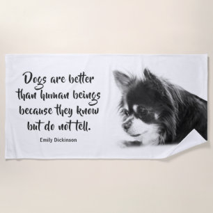 Toalla De Playa Cita de Emily Dickinson, perro personalizable