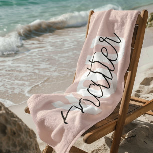 Toalla De Playa Cita de inspiración para el Pastel rosa moderno