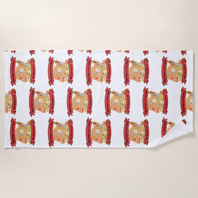 Toalla De Playa cita de mapa pirata (Anverso)