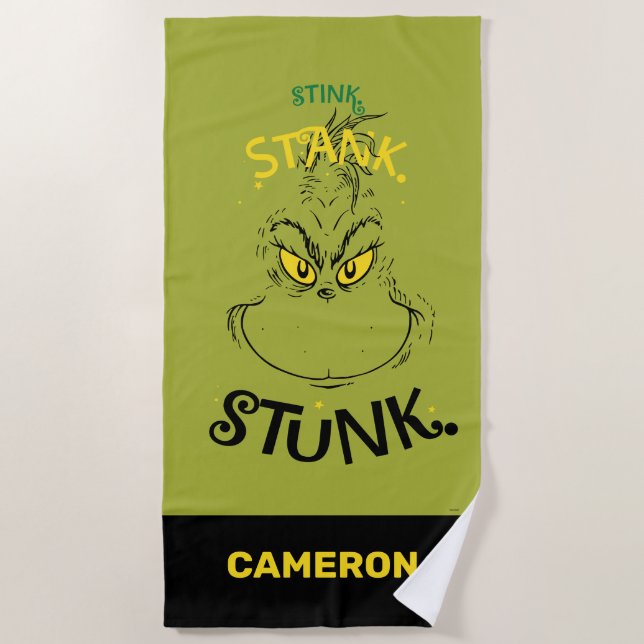 Toalla De Playa Cita de Stink Stank Stunk Mister Grinch (Anverso)