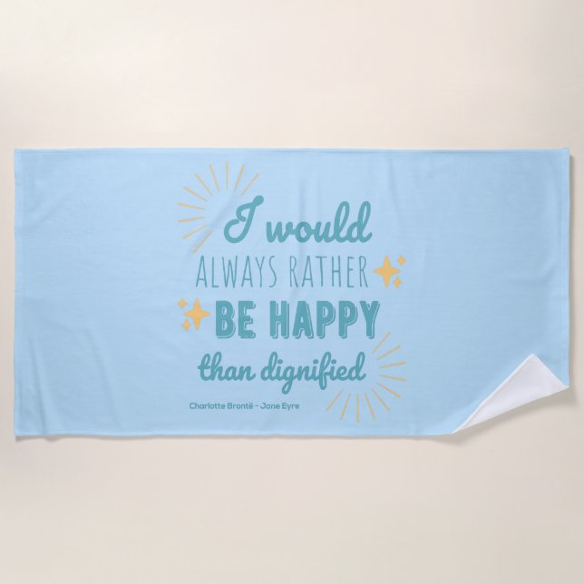 Toalla De Playa Cita Jane Eyre I - Edición Azul (Anverso)