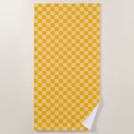 Toalla De Playa Citrus cream checkered board pattern