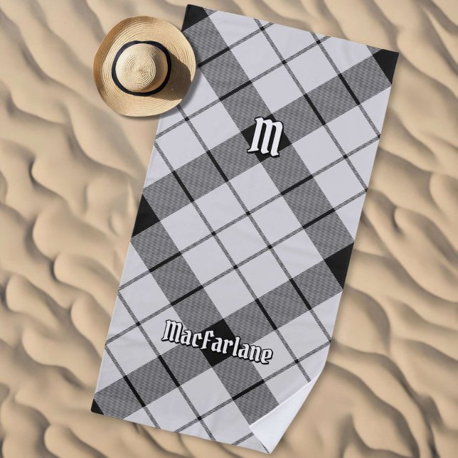 Toalla De Playa Clan MacFarlane Tartán blanco y negro (Subido por el creador)