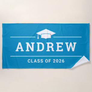 Toalla De Playa Clase de 2023 Verde azulado Blue Personalized Grad