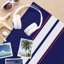 Toalla De Playa Clásicas rayas de Carreras roja, blanca y azul