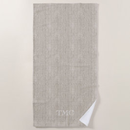 Toalla De Playa Classic Monogram INITIALS Luxury Linen Fabric Home