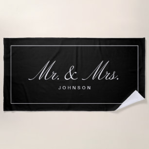 Toalla De Playa Classic Mr & Mrs Custom Name Toel, regalo Boda