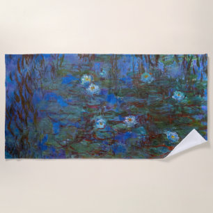 Toalla De Playa Claude Monet - Blue Water Lilies