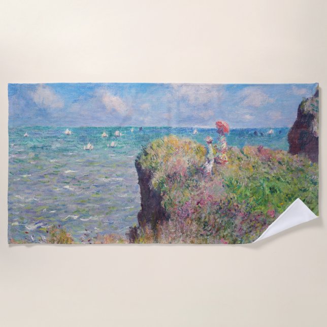 Toalla De Playa Claude Monet - Camino acantilado en Pourville (Anverso)