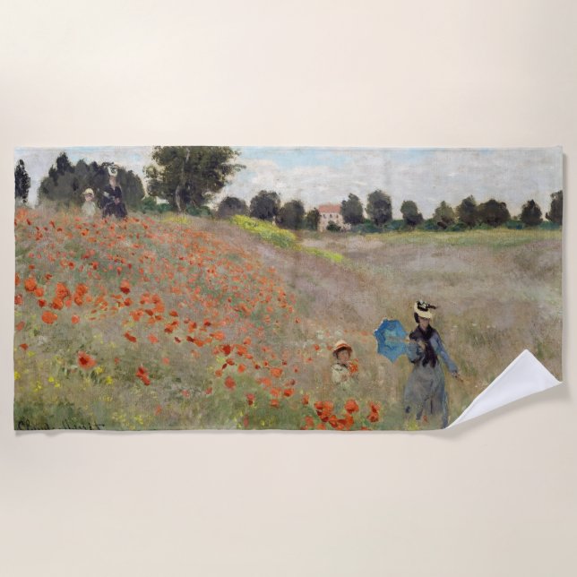 Toalla De Playa Claude Monet - Campo de amapola (Anverso)