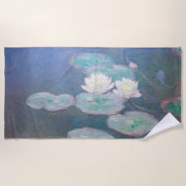 Toalla De Playa Claude Monet - Lilies de agua, efecto nocturno