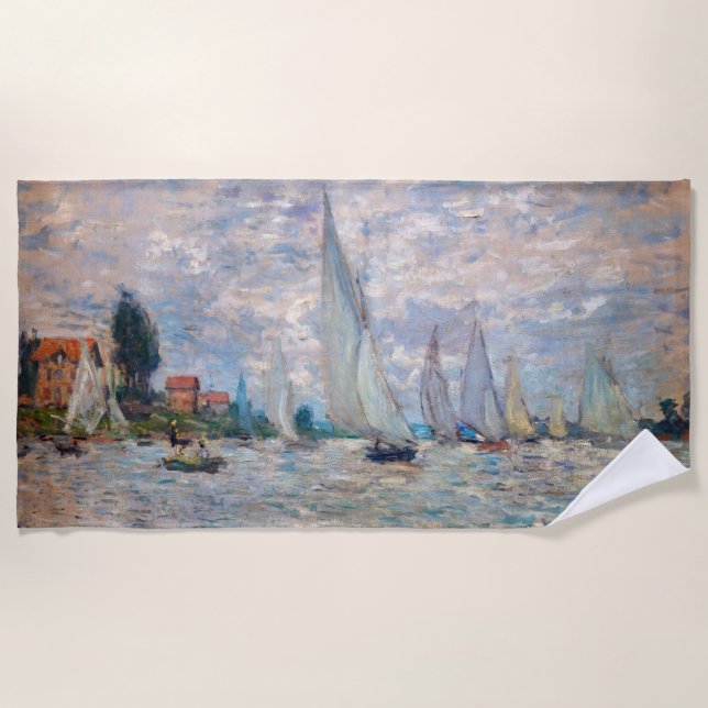 Toalla De Playa Claude Monet - Regata de barcos en Argenteuil (Anverso)