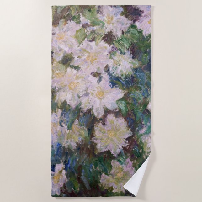 Toalla De Playa Claude Monet - White Clematis (Anverso)