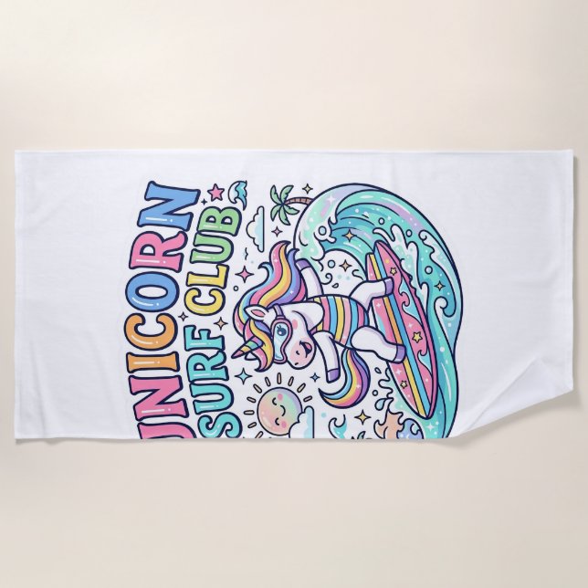 Toalla De Playa Club de Surf Unicornio (Anverso)