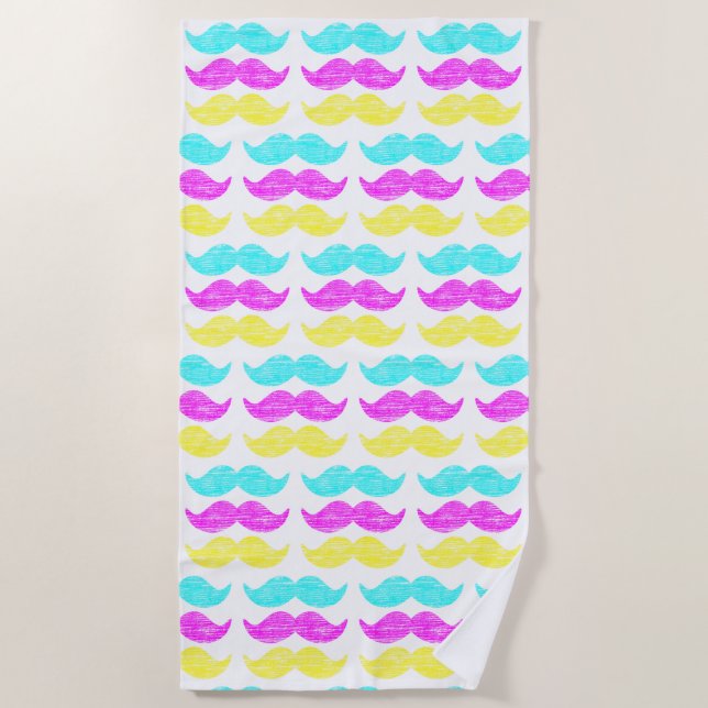 Toalla De Playa CMY Mustaches (Anverso)