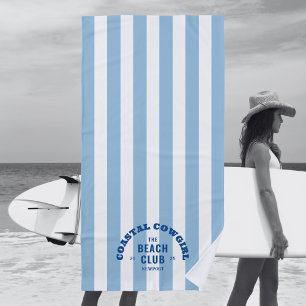 Toalla De Playa Coastal Cowgirl The Beach Club Raya de Cabaña Azul