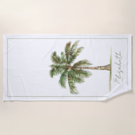 Toalla De Playa Coastal Palm Tree Personalized