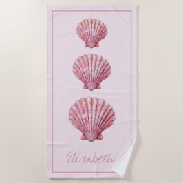 Toalla De Playa Coastal Pink Seasheles Personalizadas