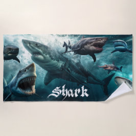 Toalla De Playa Coastal Shark Attacks
