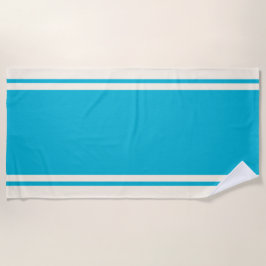 Toalla De Playa Coastal Stripe Beach Towel - Turquoise & Cream