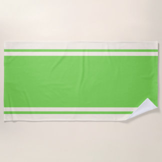 Toalla de playa Coastal Stripe - Lima y crema