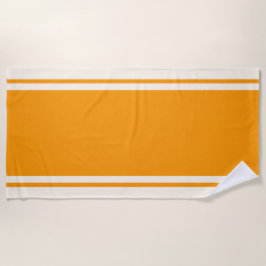 Toalla de playa Coastal Stripe - Naranja y crema