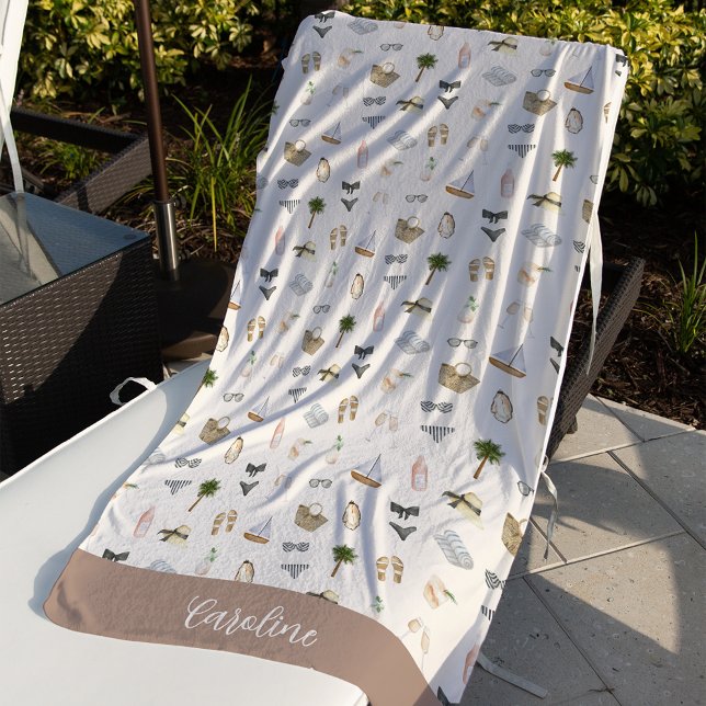 Toalla De Playa Coastal Summer Personalized Bachelorette Party (Subido por el creador)