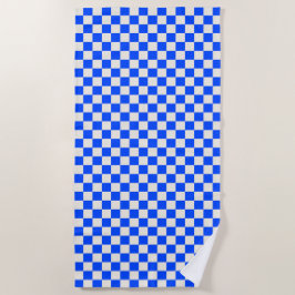 Toalla De Playa Cobalt and cream checkerboard pattern
