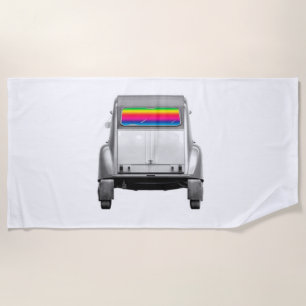 Toalla De Playa Coche + arcoiris