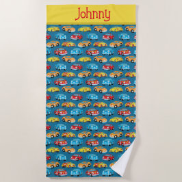 Toalla De Playa Coches Personalizados para Niños