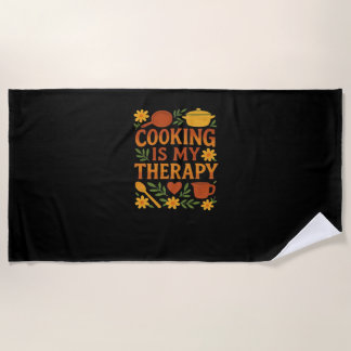 Toalla De Playa Cocinar es mi terapia camiseta sobredimensionada
