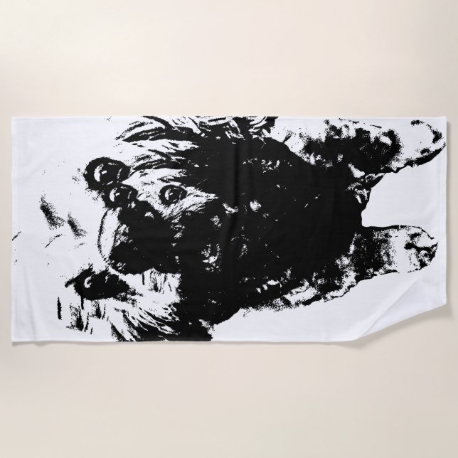 Toalla De Playa Cocker Sketch –   Bold Dog, Big Splash (Anverso)