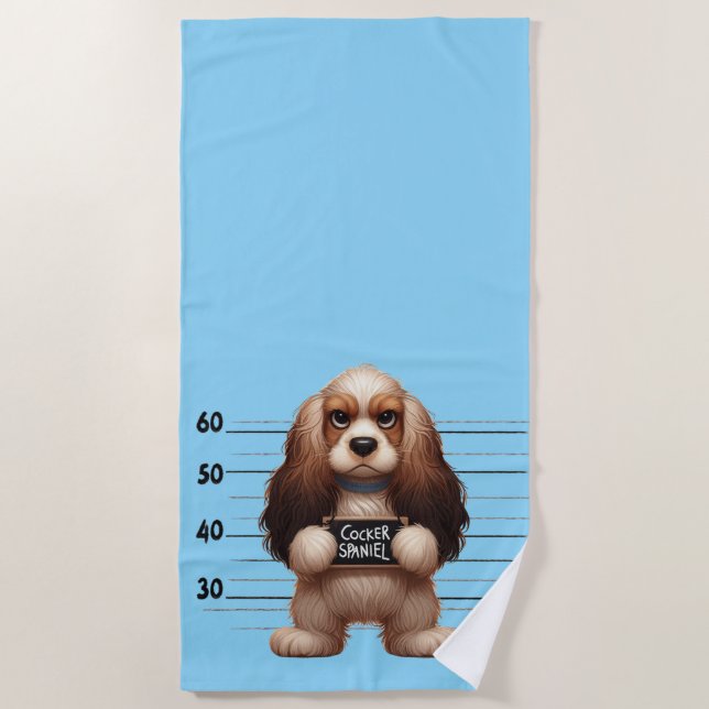 Toalla De Playa Cocker Spaniel travieso (Anverso)