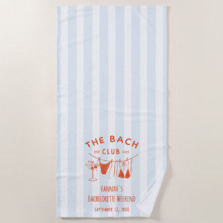 Toalla De Playa Cocktail Naranja de mano caprichoso Bachelorette