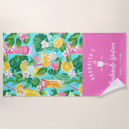 Toalla De Playa Cóctel de Verano Elegante | Fin de semana de Despe