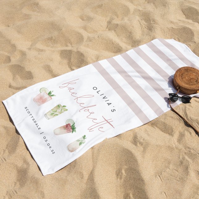 Toalla De Playa Cócteles Tropicales Fiesta de Despedida de Soltera (Subido por el creador)