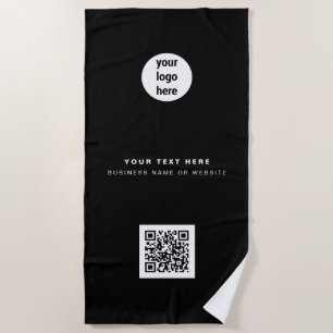 Toalla De Playa Código QR Logotipo comercial Minimalista moderno