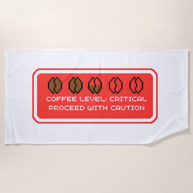 Toalla De Playa Coffee Level Critical (Anverso)