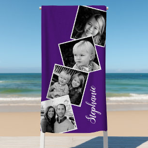 Toalla De Playa Colage de 4 fotos personalizadas Tira de película